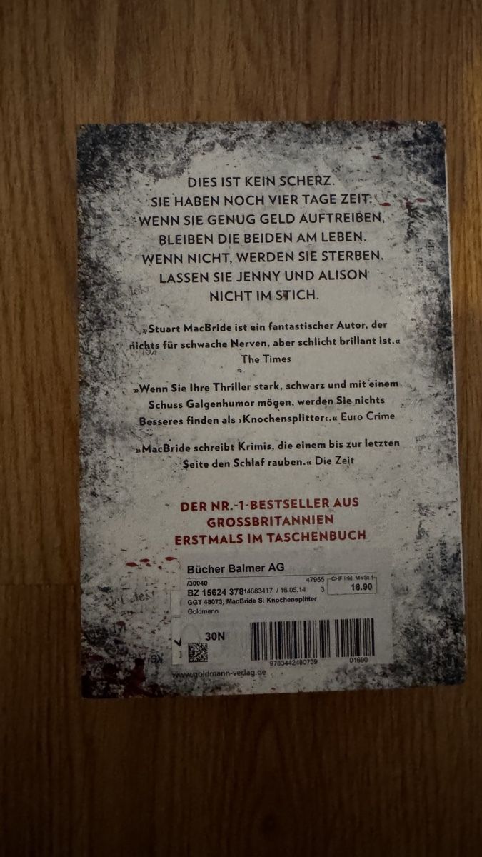 Libri: Stuart MacBride - Knochensplitter, Thriller, Top Zustand! – Nuovo (secondo la descrizione) da Rotkreuz venduto da RoseAss 1