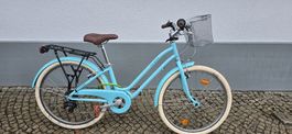 Kindervelo 24 Zoll Elops 500 Hellblau Türkis Kinder Fahrrad 
