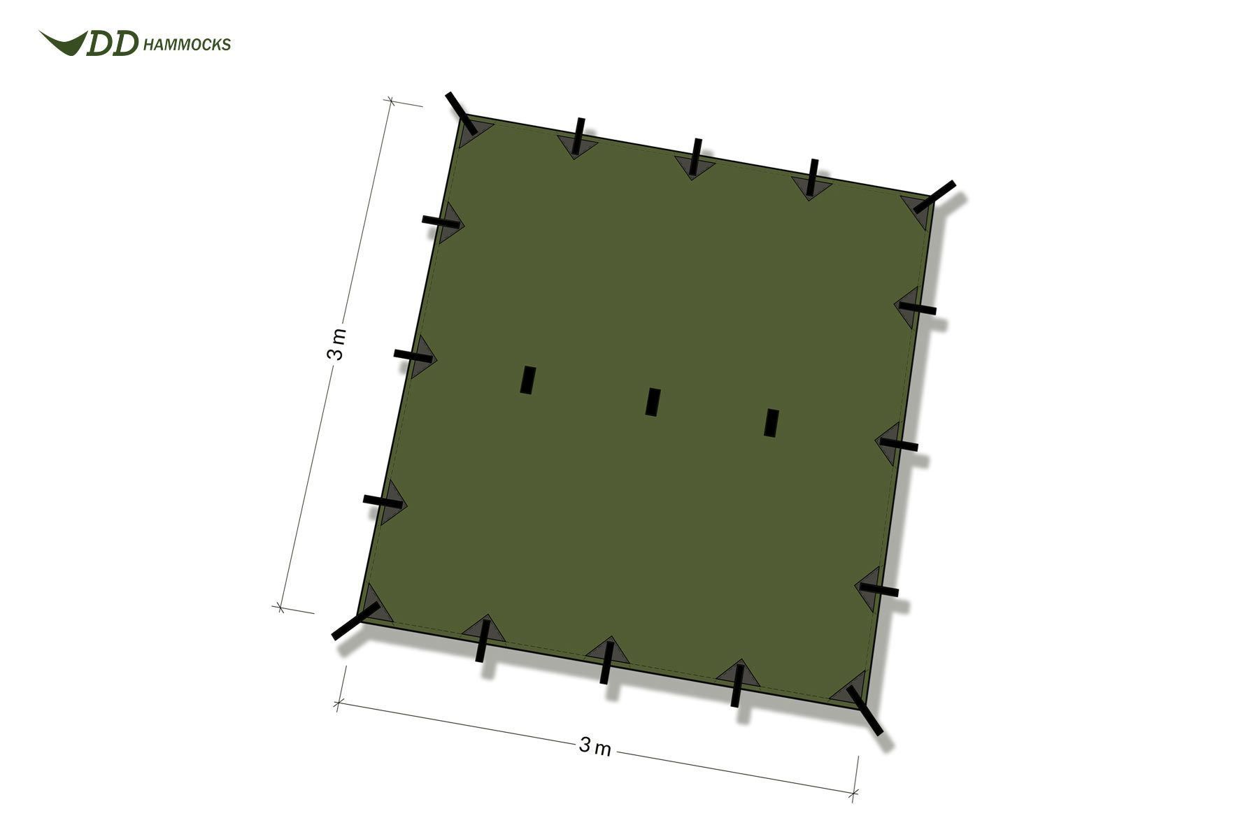 DD Hammocks Altro per Esercito: DD Tarp 3 x 3 Meter Forest green – Nuovo e nell'imballaggio originale da Tulln venduto da HaengemattenShop 1