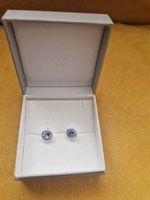 Boucles d'oreilles élégantes avec pierres bleues, neuf