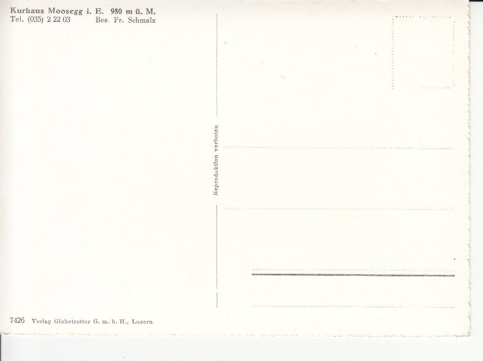 Cartoline postali: Moosegg ca. 1955 – Usato da Bürglen TG venduto da StampGraf 1