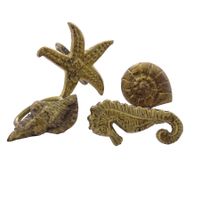 4 Serviettenringe Messing, Meerestiere - Vintage Tischdeko