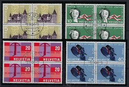 Werbemarken 1958 Viererblocks  gestempelt ET.  14621