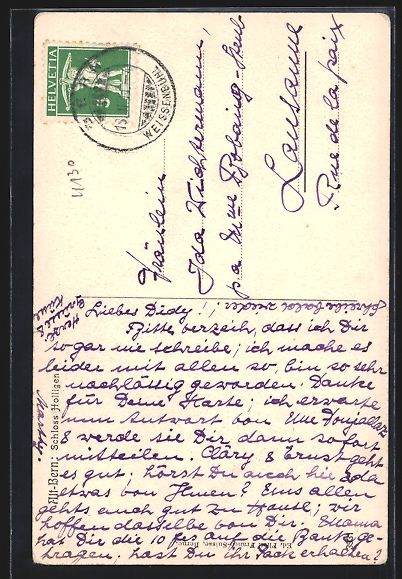 Cartoline postali: AK Alt-Bern, Schloss Hollingen, 1911 – Usato da Berlin venduto da bartko-reher 1