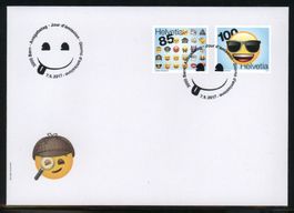 2017, FDC, Sondermarken Emoji (Nr. 1639–1640)