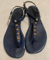 Sandali blu estivi Balenciaga con borchie dorate taglia 38