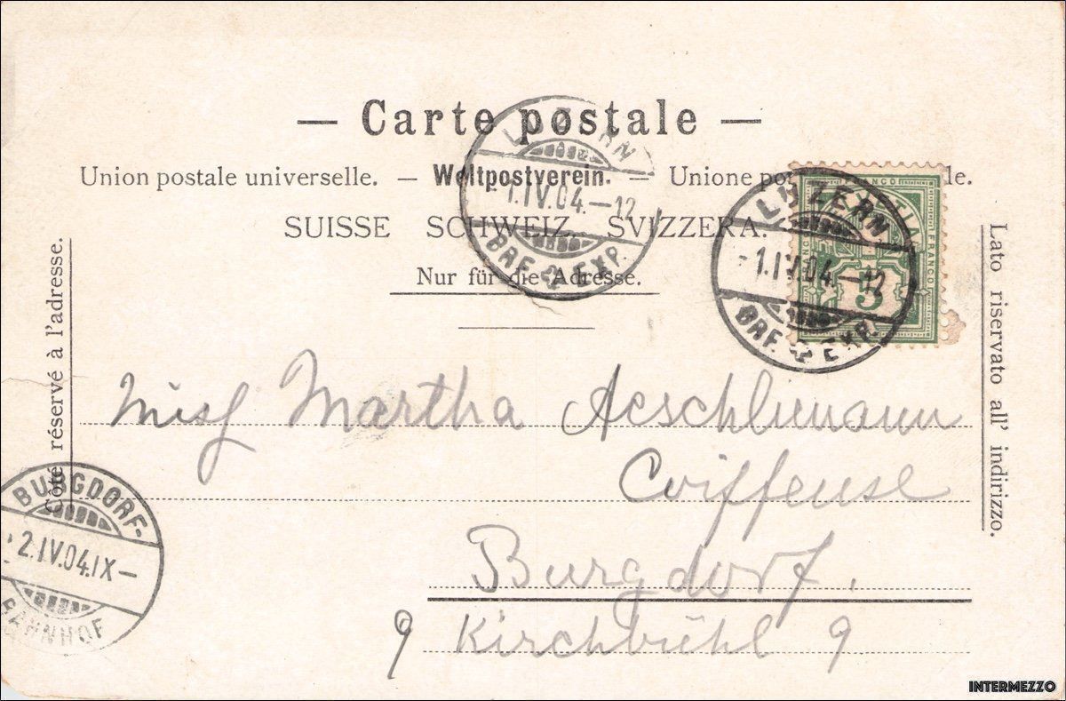 Cartoline postali: Luzern // Litho // 1904 Gütsch – Usato da Basel venduto da intermezzo12 1
