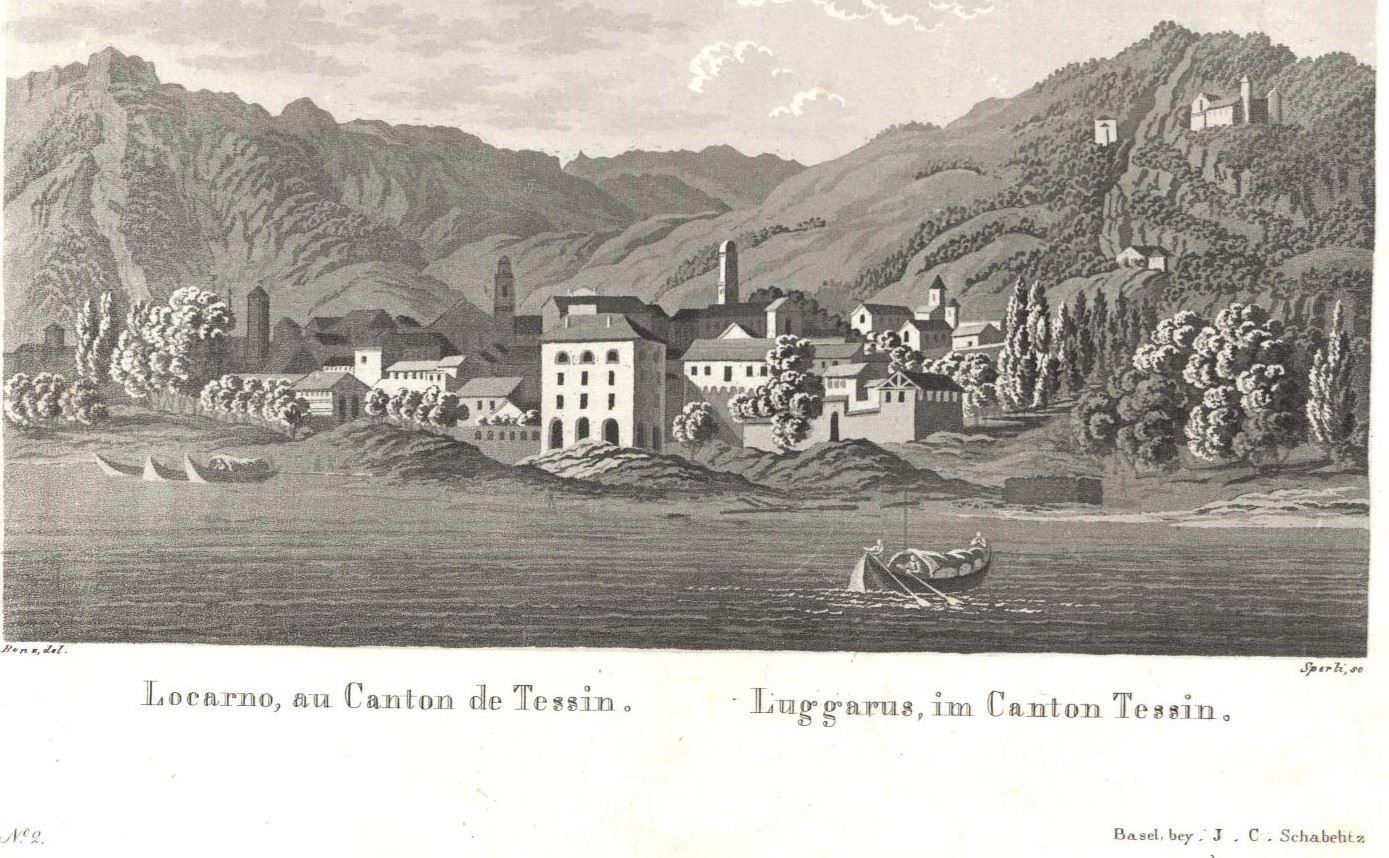 Incisioni: Locarno Aquatinta von Sperli 1839 – Usato da Rafz venduto da Helvet32 1