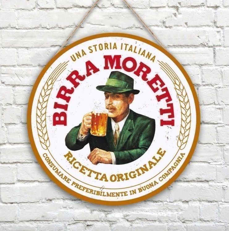 Sawfish® Birra Moretti Blechschild – Retro-Wanddekoration Für Bar, Küche Oder Männerhöhle, Verschiedene Größen