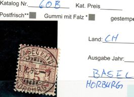 CH - Ziffermuster - SBK Nr. 60B - Basel Horburg