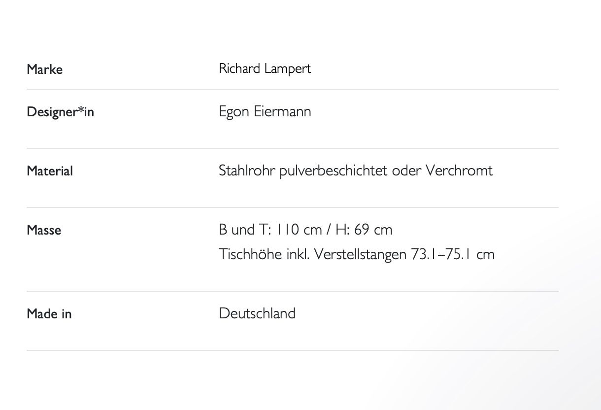 Richard Lampert Bureaux: Quadratischer Konferenztisch Eiermann von Richard Lampert – D'occasion à Luzern par kimbaey 8