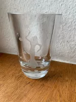 Glas Ekenäs Glasbruk Schweden vase graviert vintage