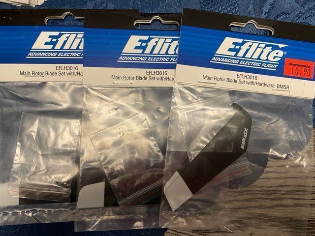 E-Flite Modellismo RC: 4x Main Rotor Blade Set EFLH3016 – Nuovo e nell'imballaggio originale da Würenlingen venduto da Delfinli1 1