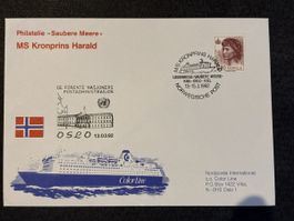 Lettre timbrée navire MS Kronprins Harald, Oslo 1992, collec