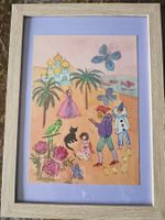 Aquarelle Claire Finaz artiste 1960 Décors pour enfants