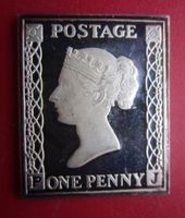 Silberbriefmarke ONE PENNY 1840 GREAT BRITAIN - 999er