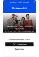 Linkin Park Konzert Zürich Stehplatz 30.06.26