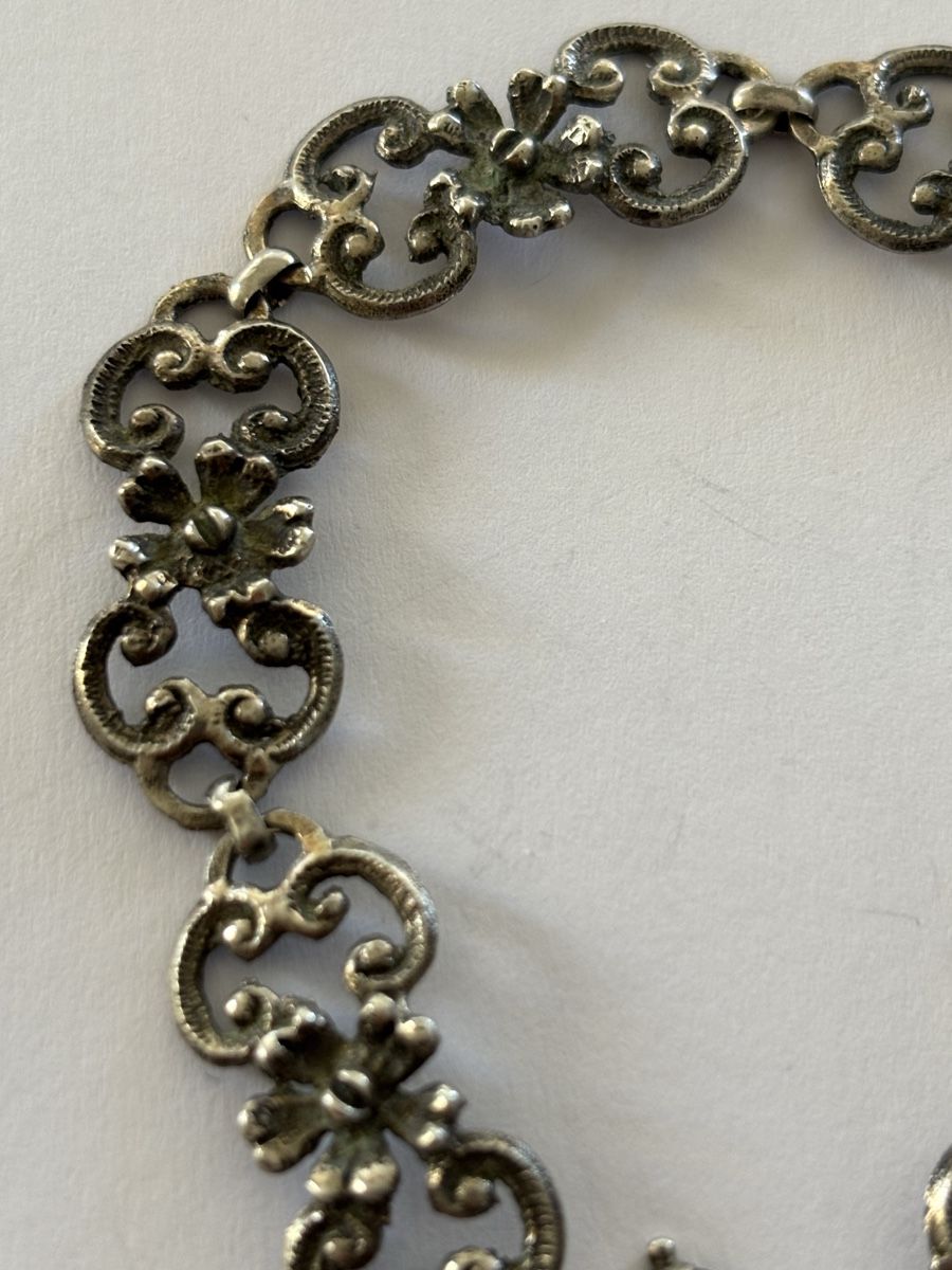 Bracciali & Braccialetti: Armband Blumenmuster Silber 835 alt verziert – Usato da Langnau am Albis venduto da flusspflege 2