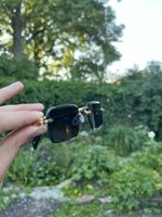Sonnenbrille modern schwarz Metall neu