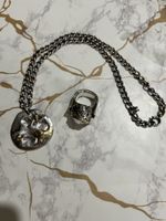 Designer Herrenschmuck Set - Ring & Halskette 925 Silber