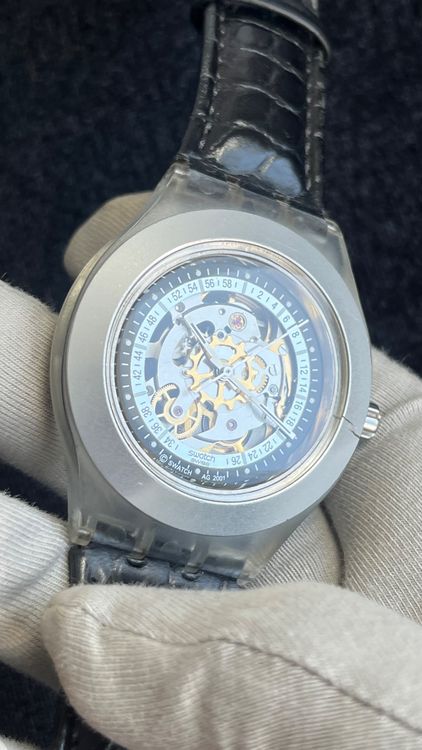 Swatch Orologi: Swatch Diaphane Skeleton Automatikuhr – Usato da Grenchen venduto da chththl 5