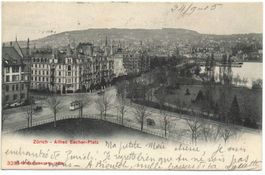 ZÜRICH Alfred Escher-Platz - Strassenbahn