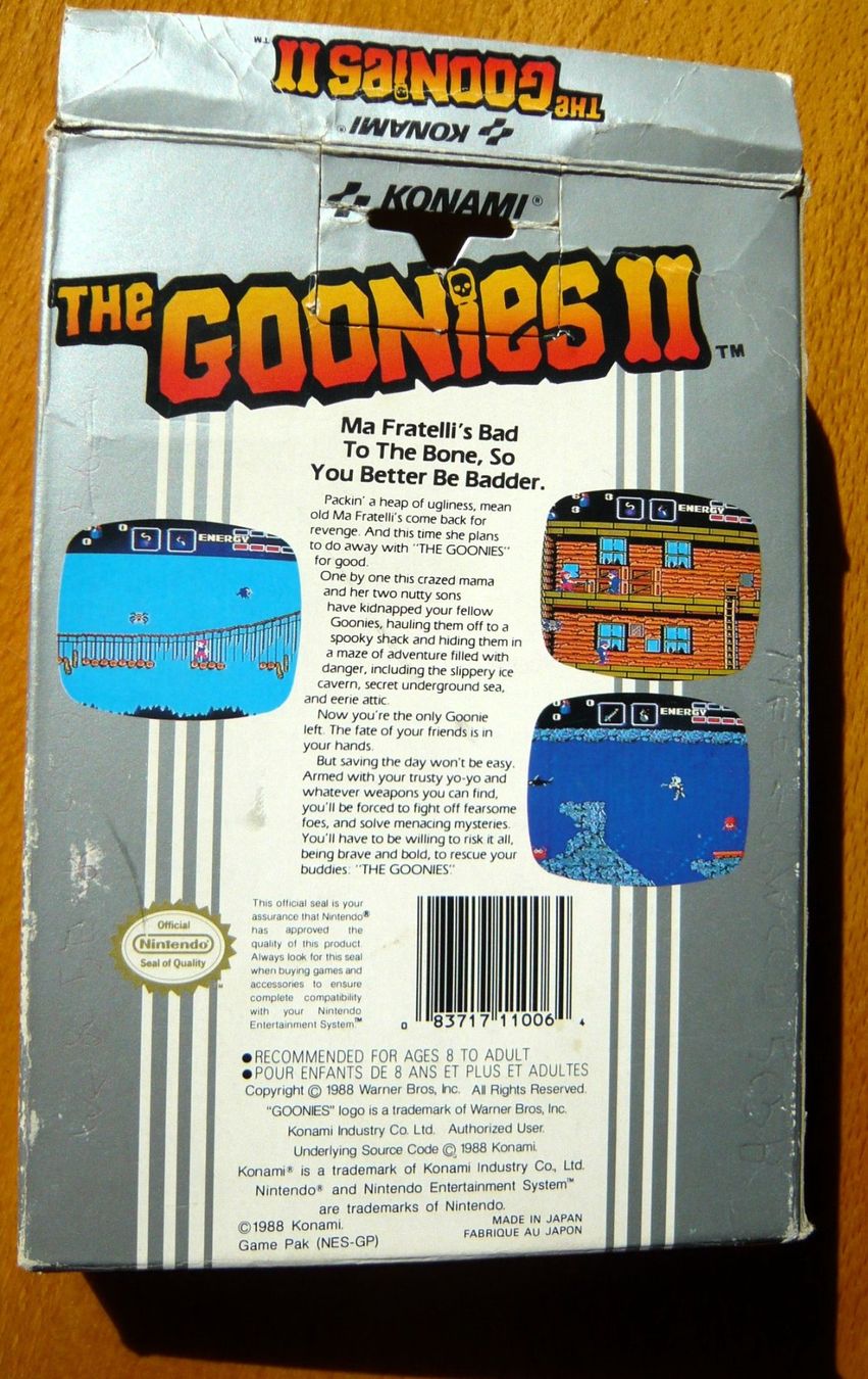 Nintendo Giochi: NES : Goonies 2, CIB – Usato da Onex venduto da Jaguar1986 5