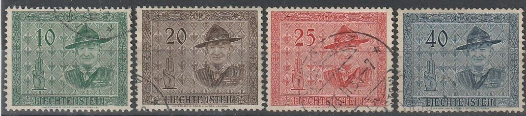 Alle Briefmarken: FL 259-262 Baden-Powell Kat. 45.- – Gebraucht aus Fislisbach von Zigzag12