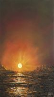 Ölgemälde "Orange Sunset" 39 x 61 cm