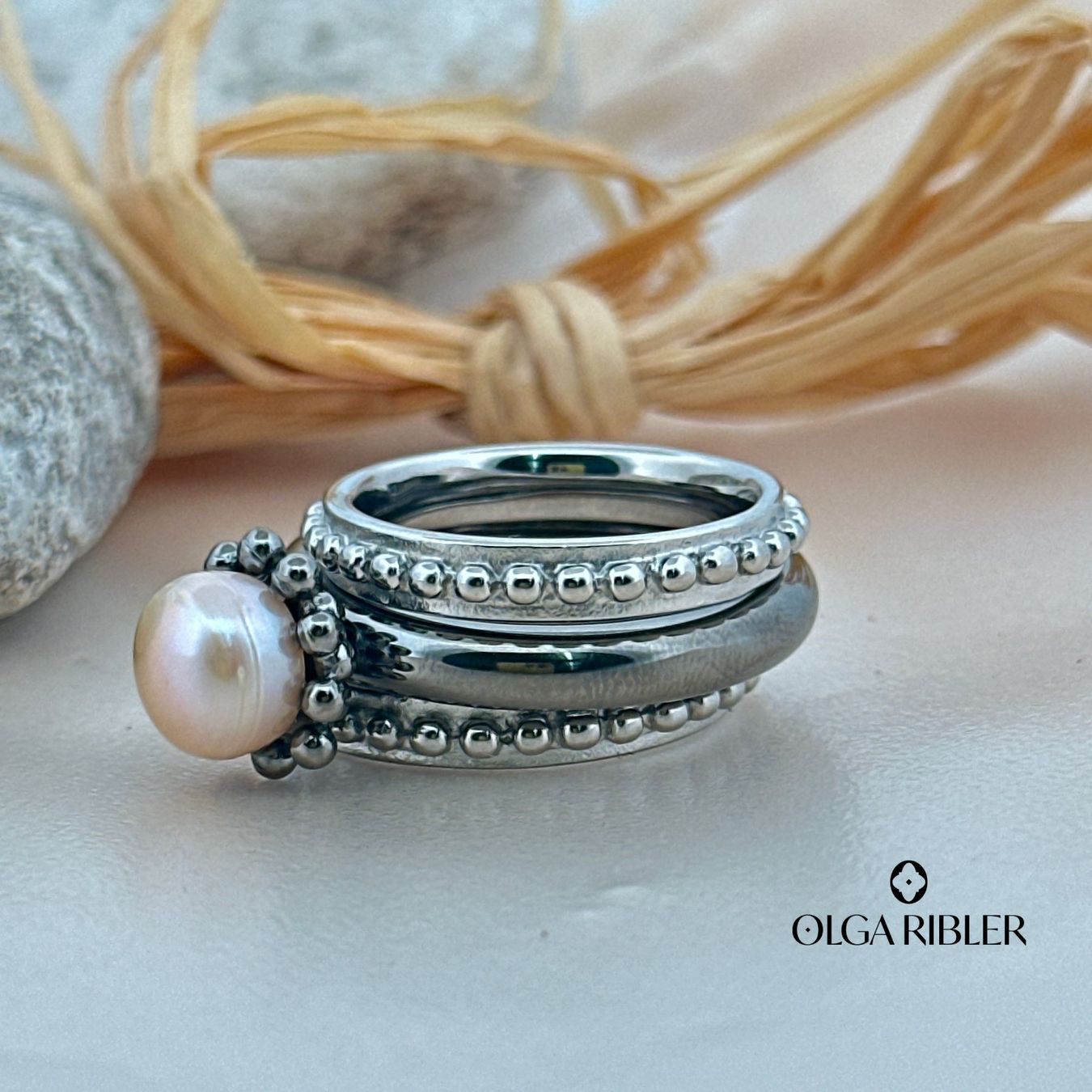 Olga Ribler Bagues: Edelstahl Ring Set mit SWP Grösse 60 – Neuf (Voir description) à Luzern par byolgaribleroutlet 2