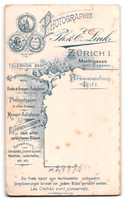 Photos & affiches: Fotografie Ph., E. Link, Zürich, Marktg – D'occasion à Berlin par bartko-reher 1