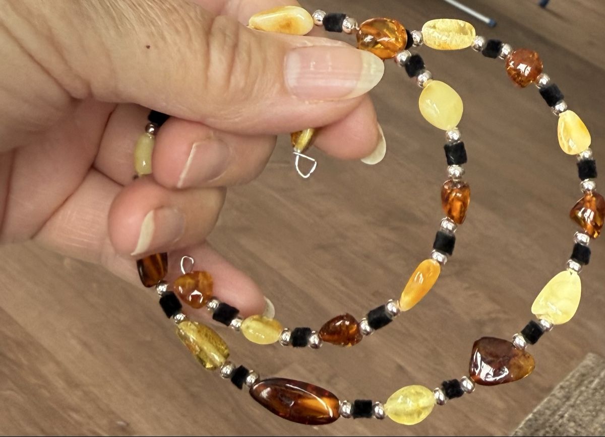 Bracciali & Braccialetti: Bernsteinkette, Handarbeit, Unikat - Accessoire! – Nuovo e nell'imballaggio originale da Ebikon venduto da elischka 1