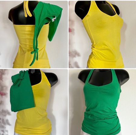 NEU ☀️💜 GR XS / 34 Neckholder TOP 2er Set gelb + grün