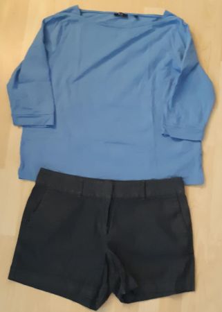 Damen Shorts+ T-shirt, Gr. 10=42+XL, Marke: ANN TAYLOR + C&A