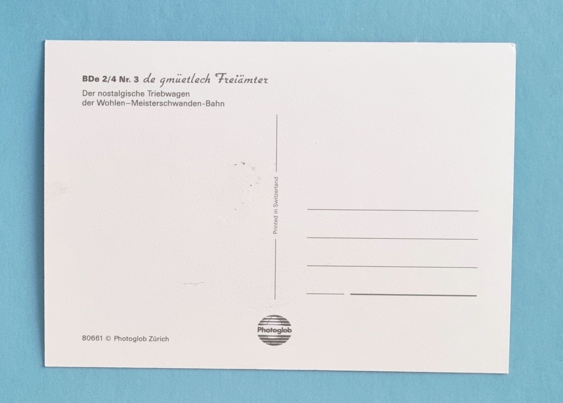 Cartoline postali: Wohlen - Meisterschwanden Bahn - BDe 2/4 – Usato da Rothrist venduto da RROENK 1