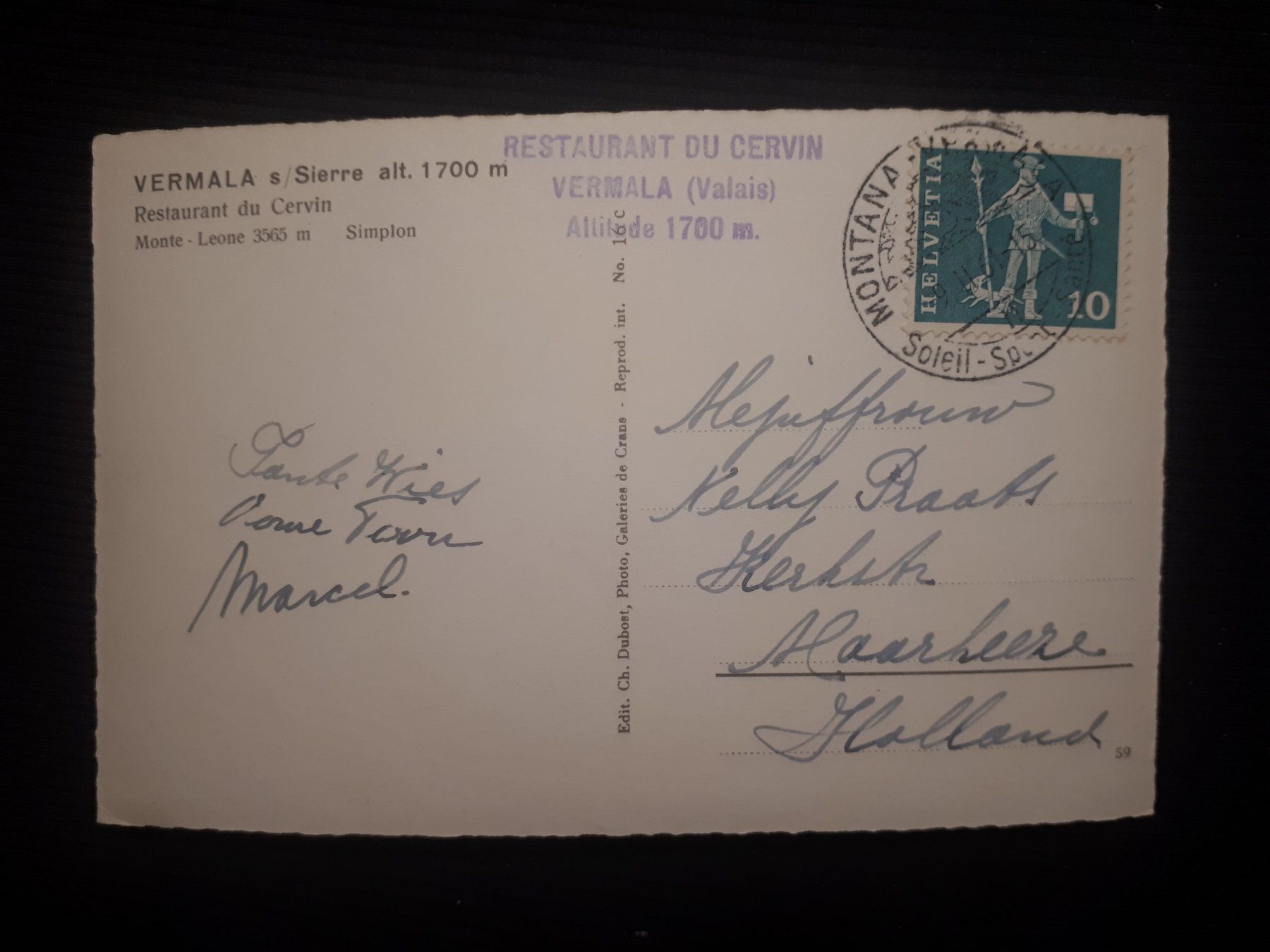 Ansichtskarten: VERMALA S/SIERRE 1961 – Gebraucht aus Ponto Valentino von giorgia06 1