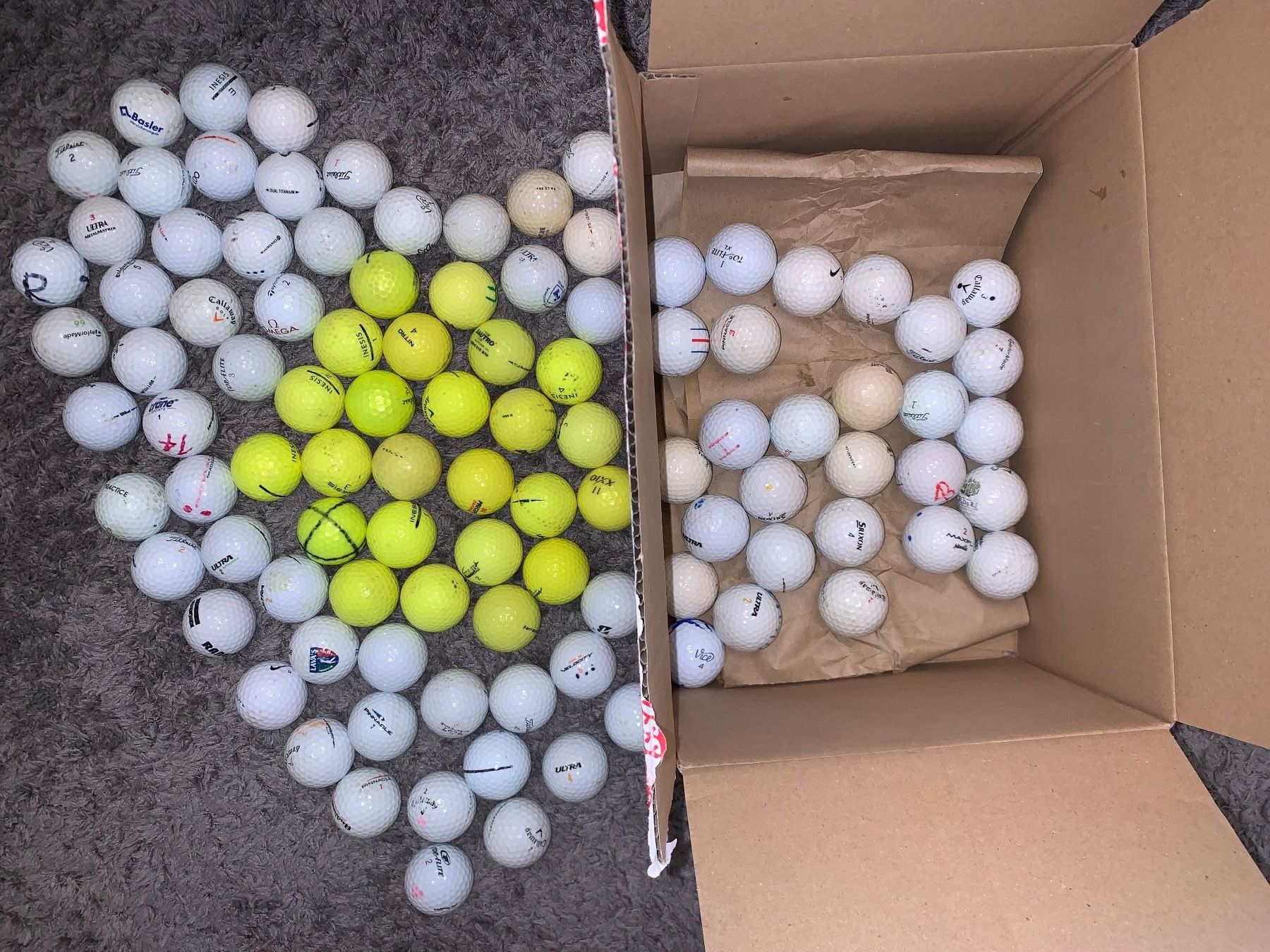 Palloni: 100 Golfbälle weiss/gelb gebraucht – Usato da Münchenbuchsee venduto da Dreamaction67 4