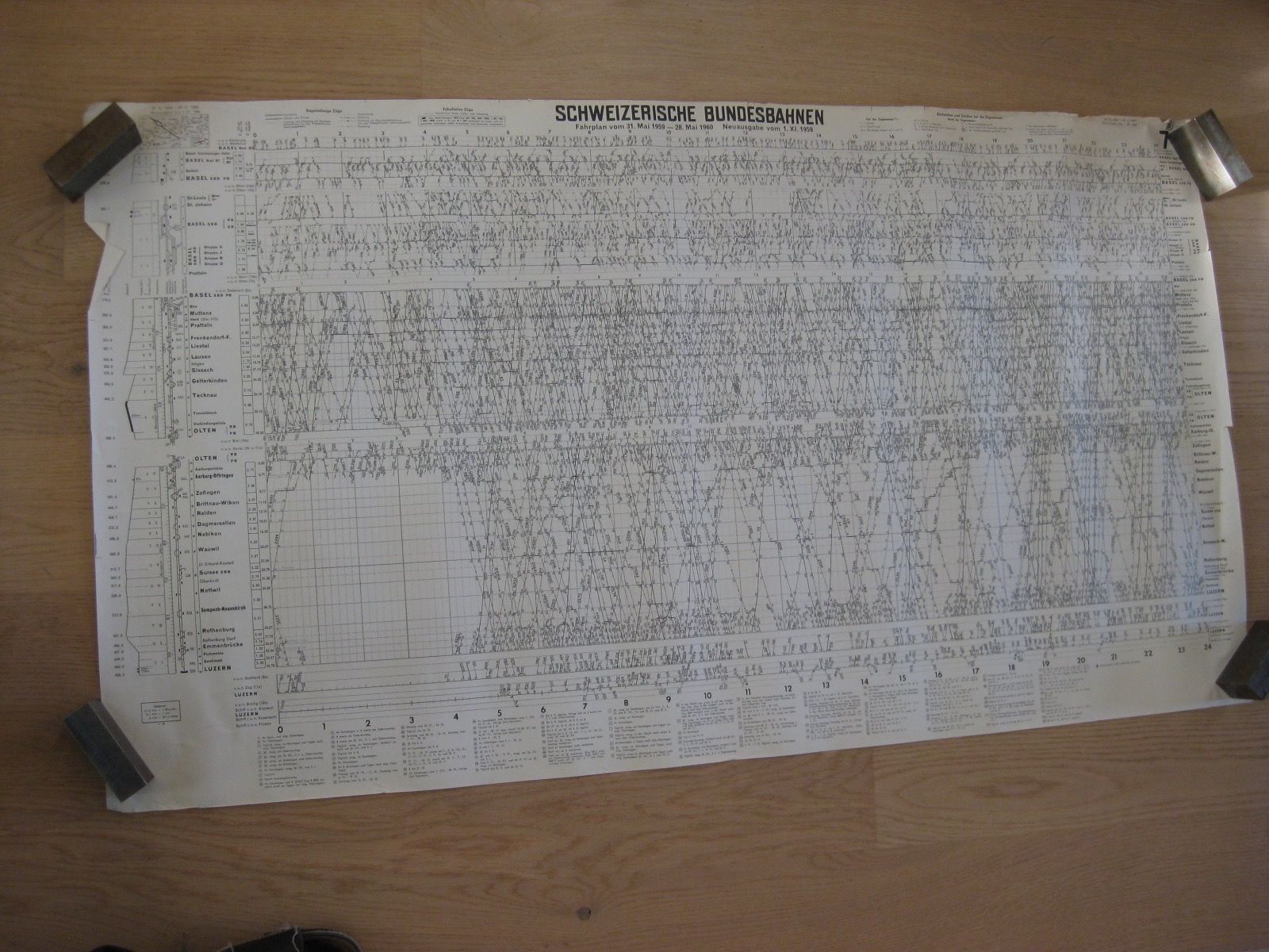 Livres: Grafischer Fahrplan SBB 7a, 1959/60 – D'occasion à Malters par Marosko
