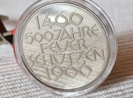 Basel 500 Jahre Feuerschützen 1966 Silber 900 - UNZ/VZ/STGL