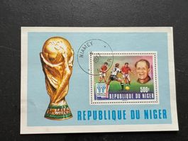 Niger 1977 World Cup Football Block gest.  (E222)