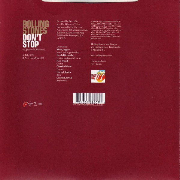 Schallplatten: Rolling Stones, Don't Stop - 7" Single Red Vinyl UK 2002 – Neu (gemäss Beschreibung) aus Oberentfelden von Musicud 1