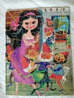 Vintage Holzpuzzle, 7 Zwerge, Retro, 50er Jahre