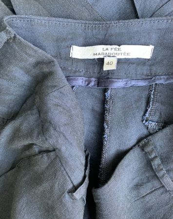 Superbe pantalon droit LA FÉE MARABOUTÉE 55%lin satiné t..38