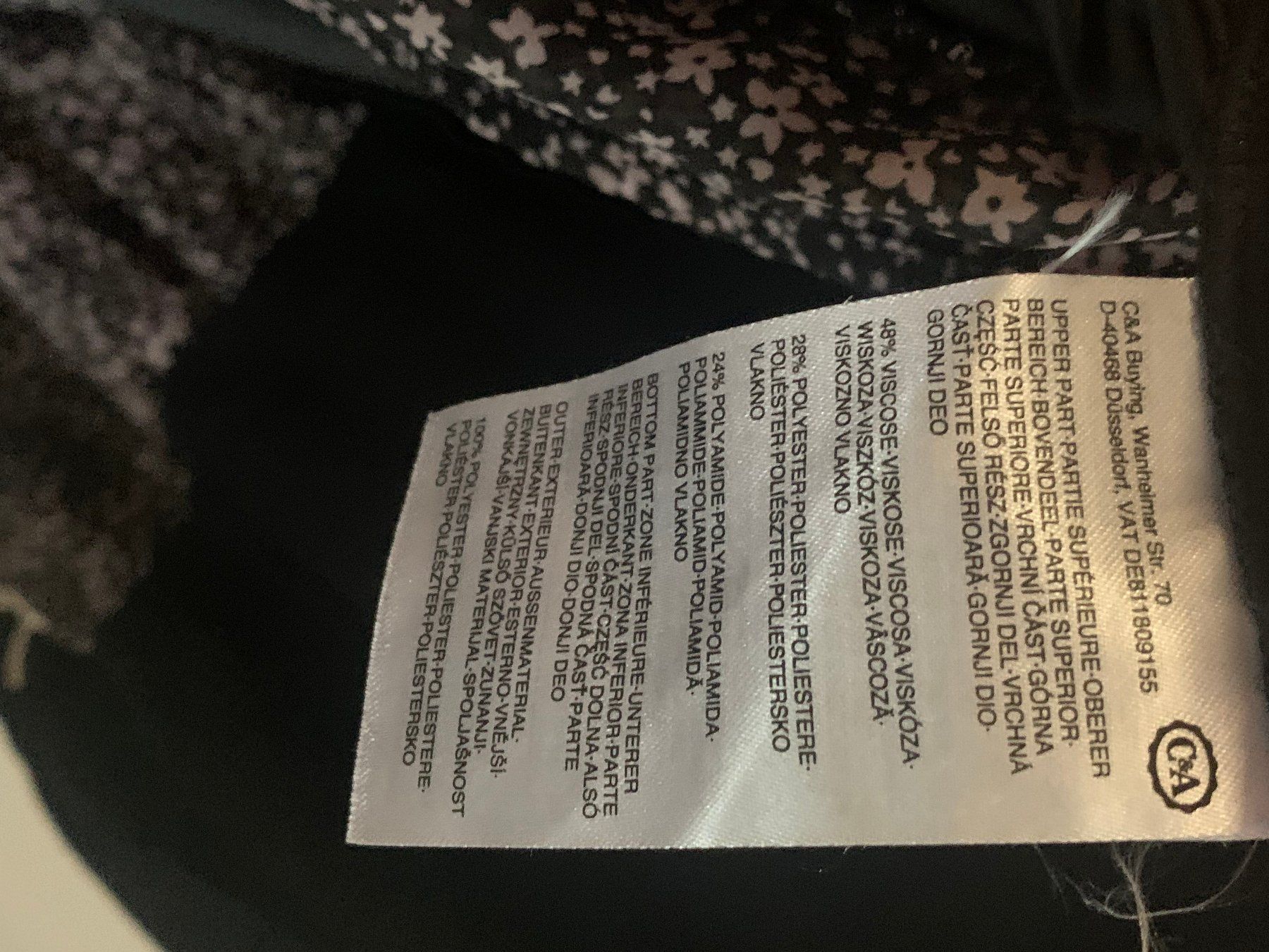 C&A Kleider: Kleid, Grösse L-XL, schwarz mit Blumenmuster – Gebraucht aus St. Gallen von Miousch 5