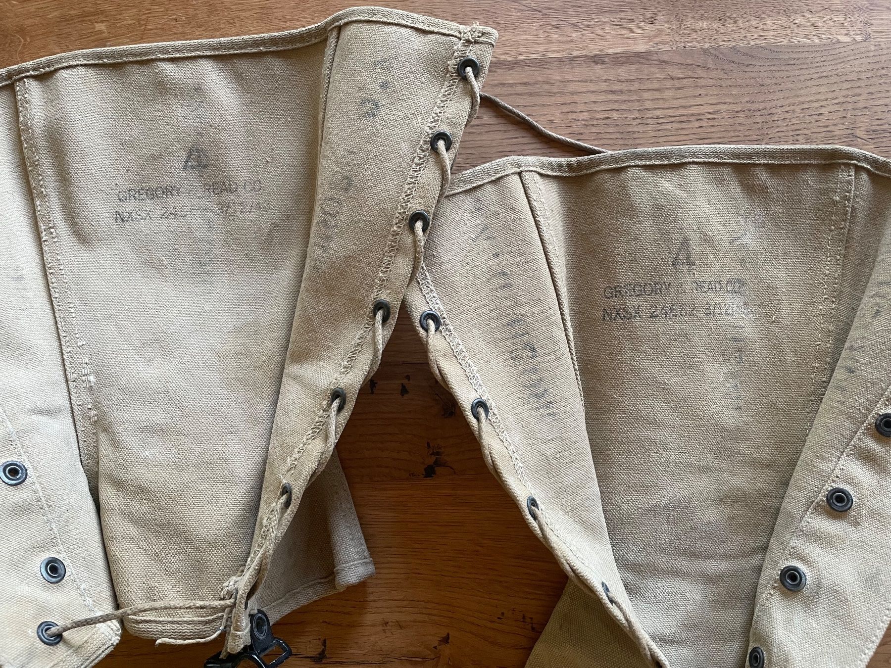 US Army Uniformi: Original USN WW2 M-1938 Leggings – Usato da Oberbütschel venduto da Woodie2005 2