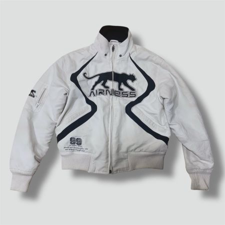 Airness streetwear white double layer fleece jacket (nike)