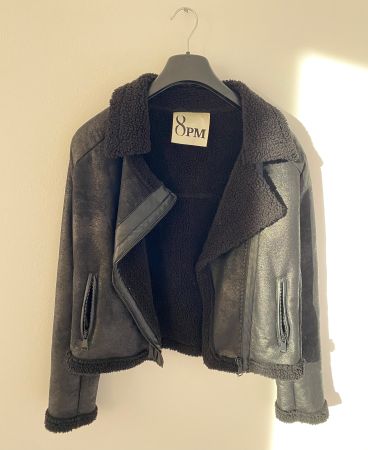 Kuschlige Jacke, Biker Stil, 8pm, Grösse S