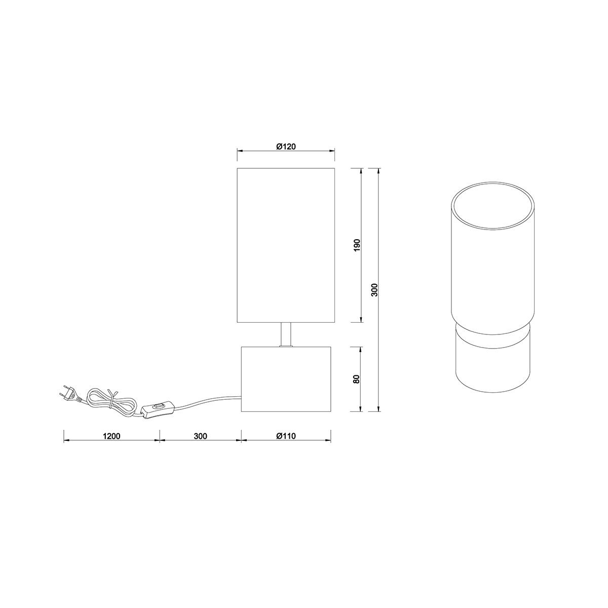 Lampade: Tischleuchte, Stoff, Holz, 30 cm Höhe – Nuovo (secondo la descrizione) da Kreuzlingen venduto da Smart-Light 3