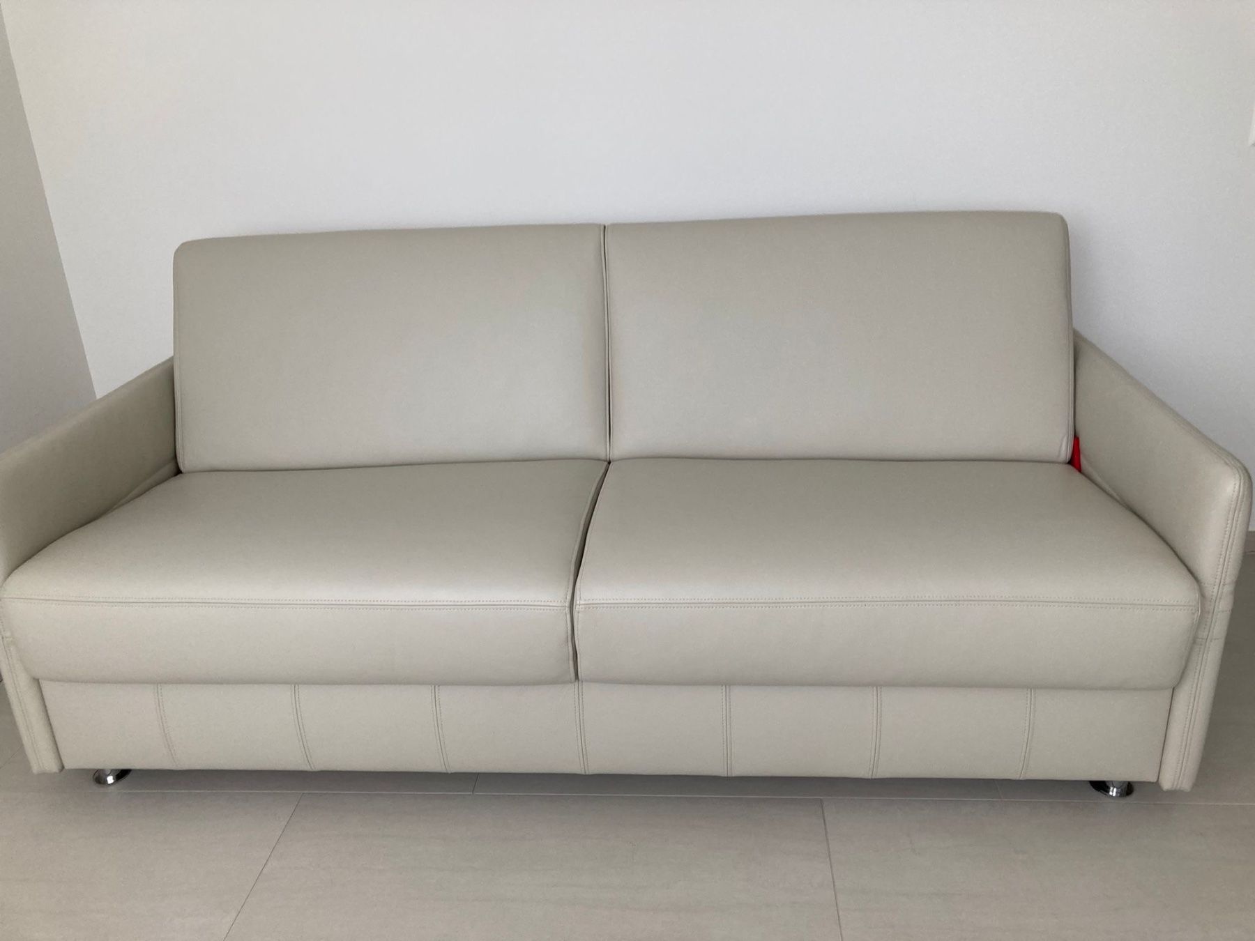 Divani: Bettsofa, Leder, hellgrau, neuwertig – Usato da Braunau venduto da Tina_24
