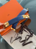 Hermès Collier de Chien Taillengürtel, Gr. 75, lizard, top!